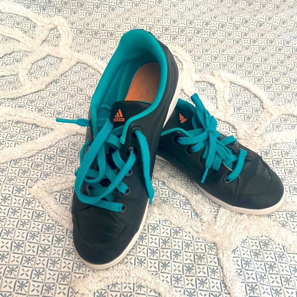 Adidas Rare Navy Leather Everyday Sneakers Tennis Shoes G45695 Size Seven